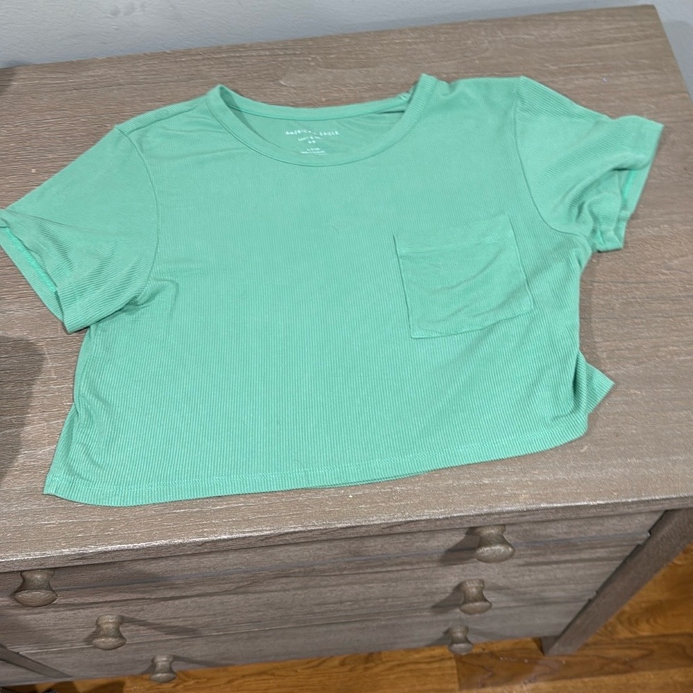 Mint Green Cropped T-Shirt
